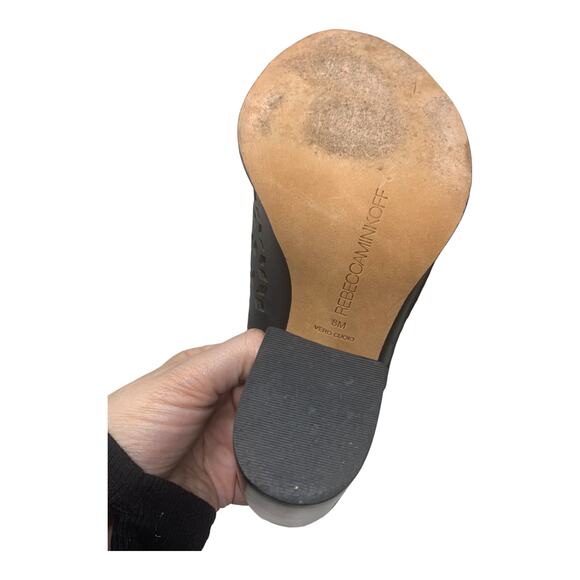 Rebecca Minkoff Black Leather Peep Toes Slingback Heel Sandal size 8M - Picture 7 of 11